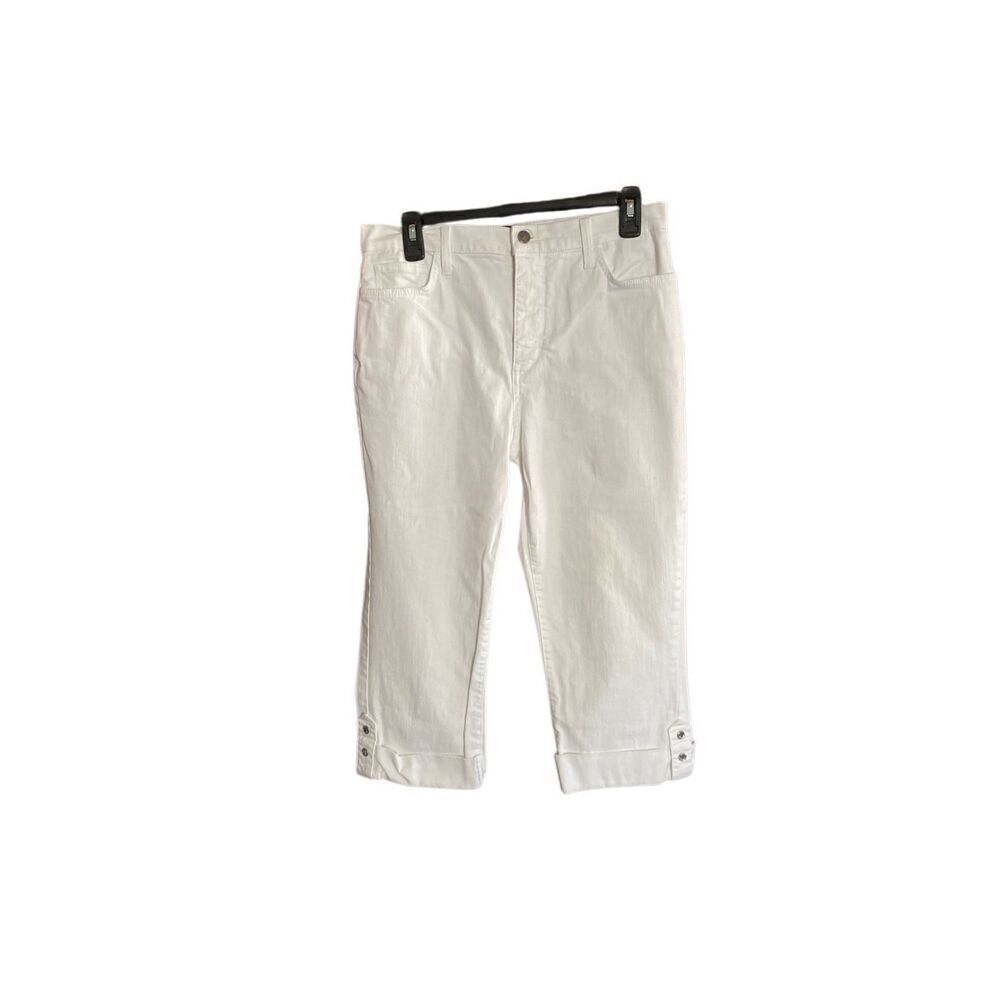 Not your daughters jeans list tuck crop stretch, white capri denim size 10